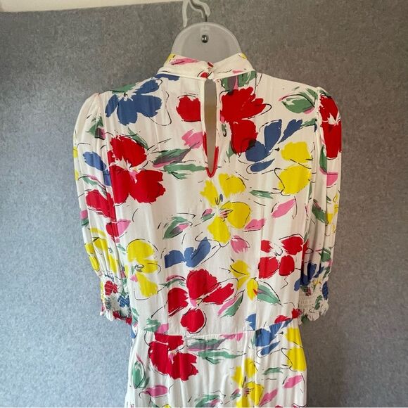 RIXO Red and Yellow Mock Neck Sundress with Puff Sleeves Y2k sz. 4 - Picture 13 of 16